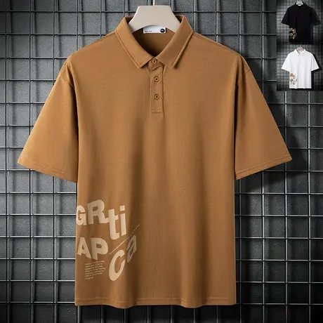 POLO衫男士夏季新款短袖t恤冰丝翻领男式半袖商务高端休闲上衣服商品大图