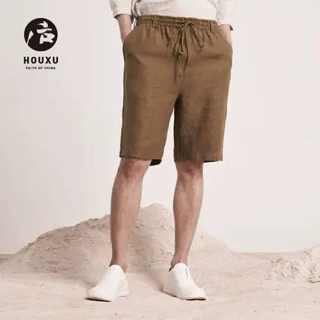 后序【纯亚麻系列】新中式亚麻短裤男宽松夏季原创麻料直筒五分裤商品大图