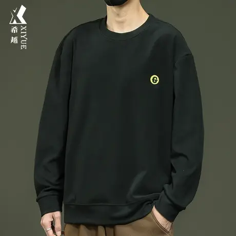 希越德绒保暖卫衣男冬季宽松大码男士阳离子防静电长袖T恤打底衫图片