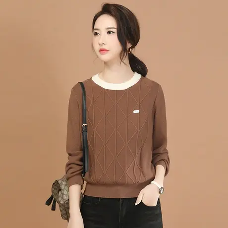 韩潮袭人圆领套头内搭毛衣女士2024春季新款宽松打底针织衫上衣图片