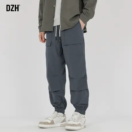 男生灰色裤子男款美式高街春秋休闲裤百搭2024新款束脚工装裤潮牌商品大图
