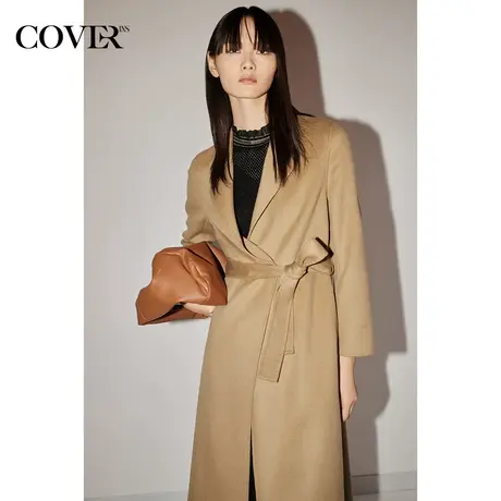 【昕怡粉丝专享】恩裳COVER冬季高支羊毛长款正肩收腰毛呢大衣商品大图