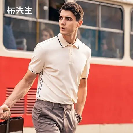 MrBu布先生纯棉短袖翻领t恤男2024夏季新款中年体恤半袖男AT15070商品大图