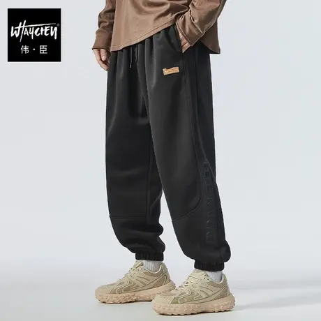 伟臣潮牌大码男装春夏新品休闲裤男胖子加肥加大束脚裤肥佬小脚裤商品大图