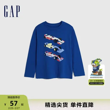 Gap男幼童春秋LOGO亲肤纯棉洋气长袖T恤儿童装时髦休闲上衣748015商品大图