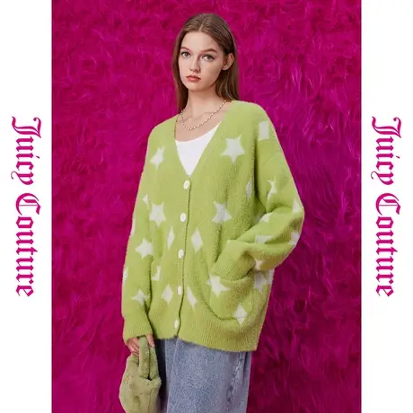 Juicy Couture橘滋秋季装女装年新款繁星提花纽扣羽毛纱外套商品大图