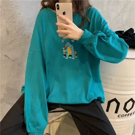 waitmore卫衣女2019新款潮ins韩版宽松bf慵懒风春秋季薄款cec外套图片