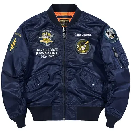 VIP新款ma1飞行员夹克男潮流刺绣棒球服春秋大码宽松工装外套潮牌商品大图