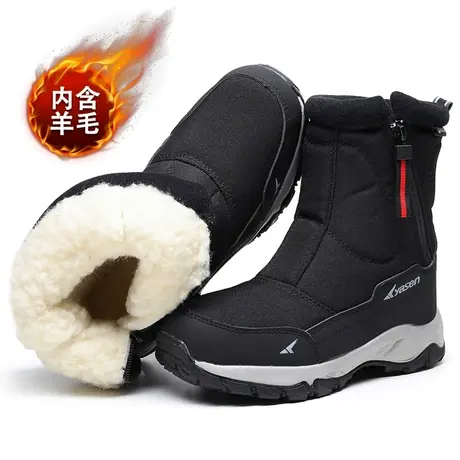冬季新款雪地靴女士加绒加厚防水防滑中老年棉鞋高帮东北短筒靴子商品大图