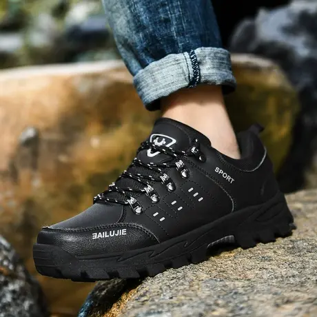 雨鞋男款夏季时尚钓鱼水鞋户外登山鞋工地劳保短筒雨靴男士防水鞋商品大图