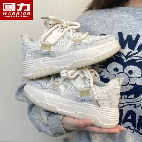 回力小白鞋女2024春秋新款百搭鞋子休闲运动板鞋爆款白鞋厚底女鞋商品大图