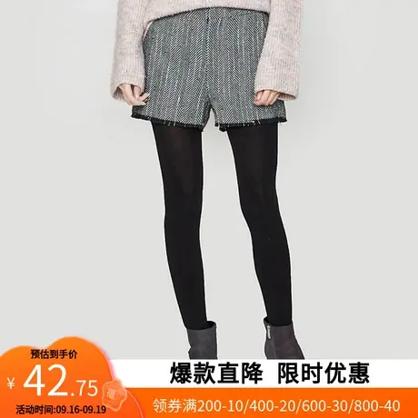 艾格冬季女装不过时羊毛潮流休闲短裤Y518商品大图