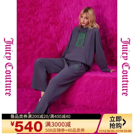 Juicy Couture橘滋23秋冬新款印花女式阔腿休闲裤商品大图