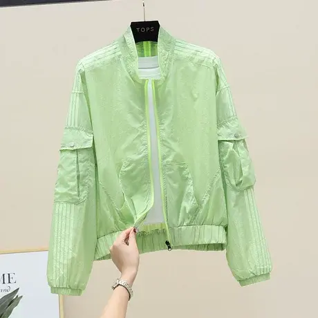 轻薄短款防晒外套2023春夏新款韩版女装立领休闲百搭减龄上衣ins商品大图