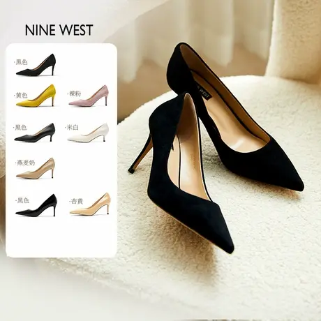 Nine West/玖熙1978经典高跟鞋女尖头鞋浅口单鞋复古细跟女鞋气质图片