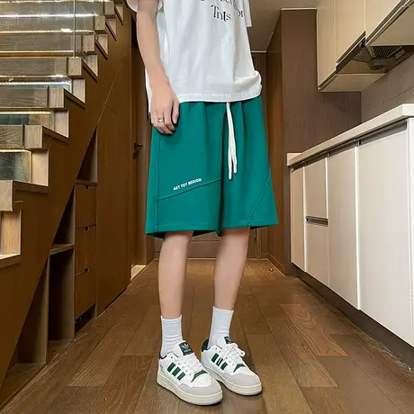 短裤男士夏季2025新款潮牌宽松冰丝裤子男生夏天休闲运动五分中裤商品大图