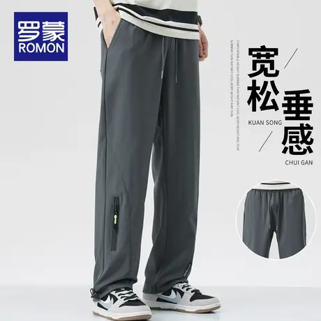 罗蒙工装休闲裤男士2025春季新款宽松直筒潮牌运动裤春秋阔腿长裤商品大图