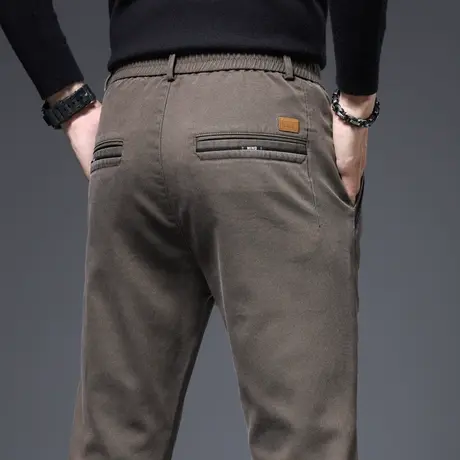 春秋款男士高端弹力小直筒休闲裤子秋季2023新款商务职业正装西裤商品大图