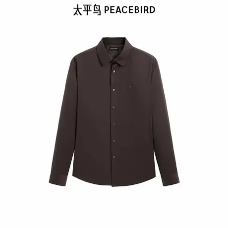【商场同款】太平鸟男装 休闲衬衫斯文衬衫肌理羊毛衬衫B1CAE4B19商品大图