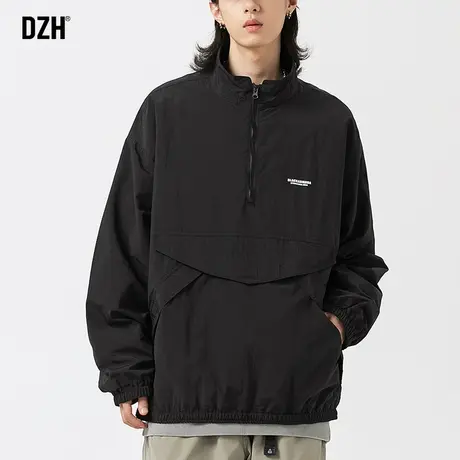 男士黑色夹克男春秋款情侣外套宽松男装2023新款男装秋款运动上衣商品大图