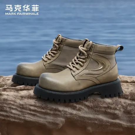 马克华菲马丁靴男秋冬2025新款厚底高级英伦风工装短靴子高帮男鞋商品大图