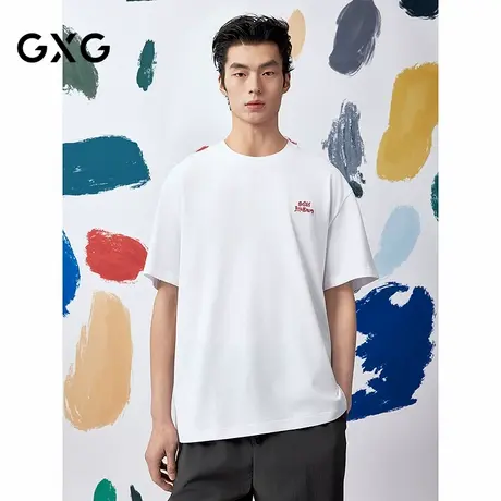 [商场同款]GXG男装圆领T恤背后印花短袖针织25夏新品G25X442044图片
