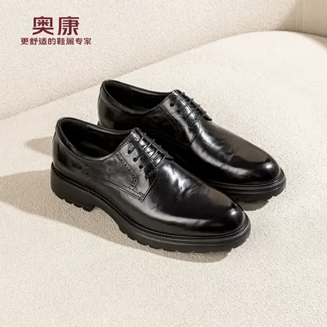 奥康 男鞋2025秋季新款商务正装德比鞋男士真皮系带皮鞋门店发货商品大图