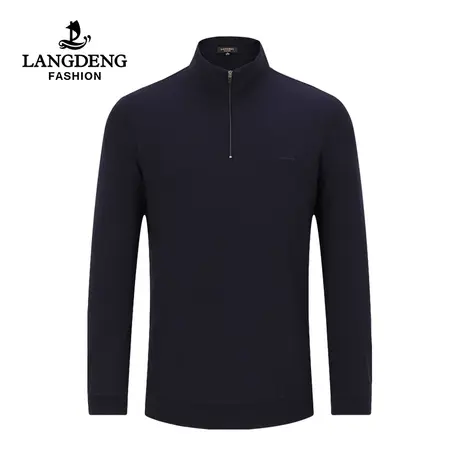 浪登男士2023秋冬长袖T恤拉链立领中青年时尚休闲打底亲肤上衣男图片