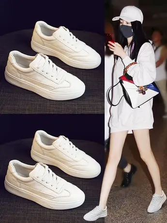 2023年新款春季小白女鞋子夏季显脚小休闲平底板鞋休闲百搭单鞋图片