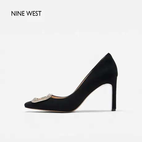 邓莎同款Nine West/玖熙高跟鞋女2025夏季新款粗跟方头气质单鞋商品大图
