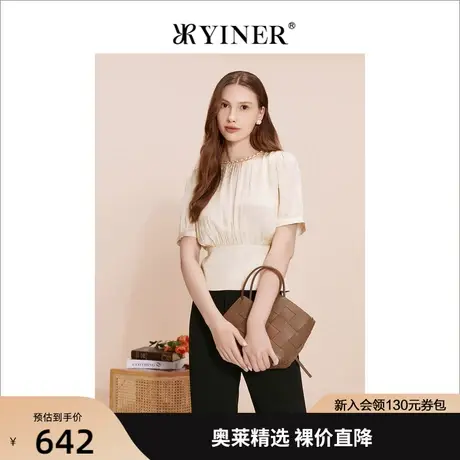 YINER音儿女装2023夏季新款衬衫8C63270056商品大图