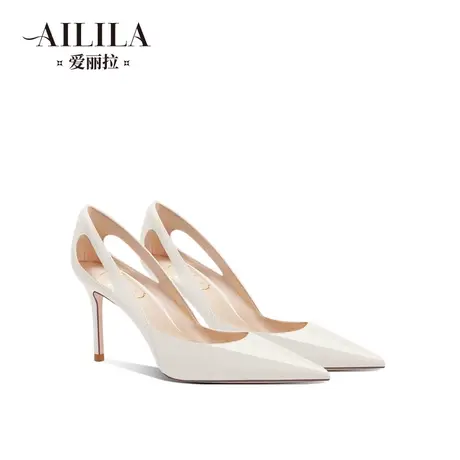 爱丽拉白色高跟鞋女夏季2024新款法式小众细跟尖头公主婚鞋新娘鞋图片