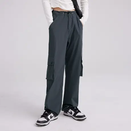 灰色裤子夏季薄款休闲长裤宽松高腰美式直筒辣妹工装裤女2022新款商品大图