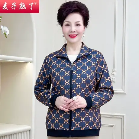 妈妈春装外套春秋洋气阔太太上衣中老年人女装奶奶太太50岁60衣服商品大图