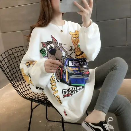 卫衣女士ins潮韩版宽松春装2023新款女春秋季薄款中长款长袖上衣图片