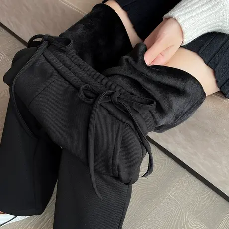 阔腿运动裤女2024年春秋新款高腰直筒宽松显瘦百搭休闲长裤子图片