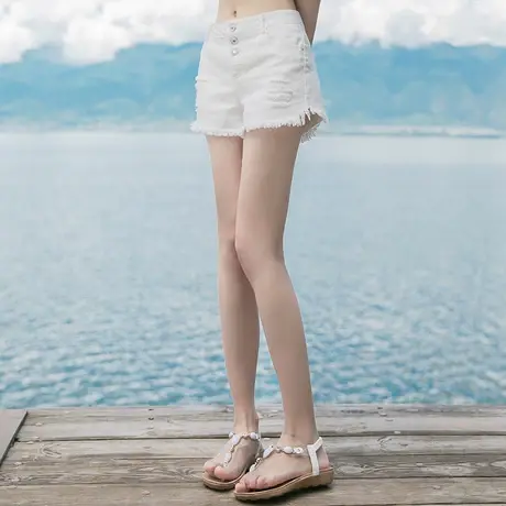 西子美丽心情2023夏季新品女装休闲短款显瘦收腰牛仔短裤热裤图片