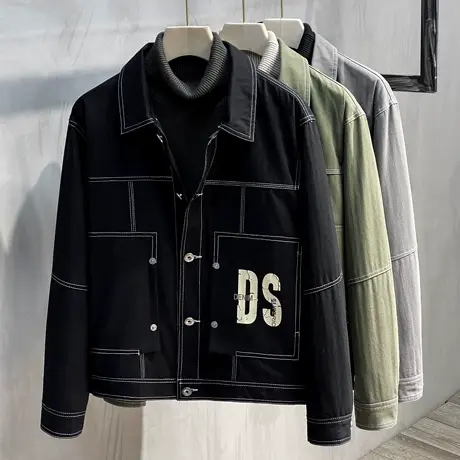 外套男士春秋季2023新款韩版潮流工装牛仔上衣翻领休闲秋冬夹克男图片