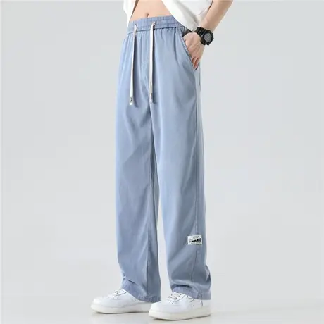 天丝牛仔裤男士夏季超薄款冰丝直筒宽松阔腿潮牌垂坠感休闲长裤子商品大图