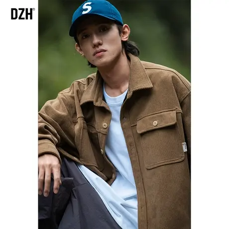 男士长袖灯芯绒衬衫男春秋款潮牌美式复古高级感男款衬衣秋装外套商品大图