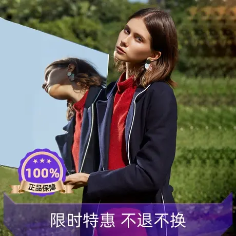 季候风冬季质感加厚保暖宽松羊毛呢中长款大衣外套女6883DA242图片
