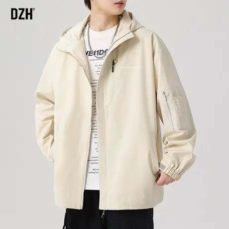 青少年日系连帽夹克男春季2024年新款冲锋衣外套潮高级感衣服男款商品大图