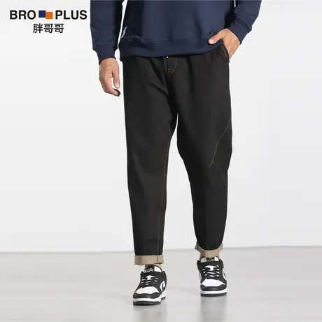 胖哥哥大码牛仔裤男加肥加大宽松简约直筒男士休闲裤小直脚秋季款商品大图