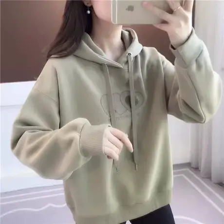 早春设计感小众连帽卫衣女春秋韩版宽松大码女装百搭学生薄款外套图片