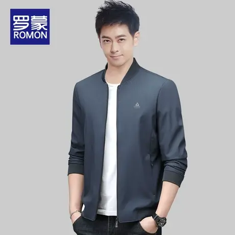 罗蒙棒球服男士夹克2023新款春秋款商务韩版潮流休闲爸爸秋季外套图片
