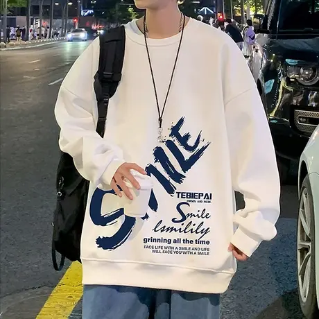 原创小众高街vintage卫衣男秋冬季ins潮牌长袖打底衫国潮宽松上衣商品大图