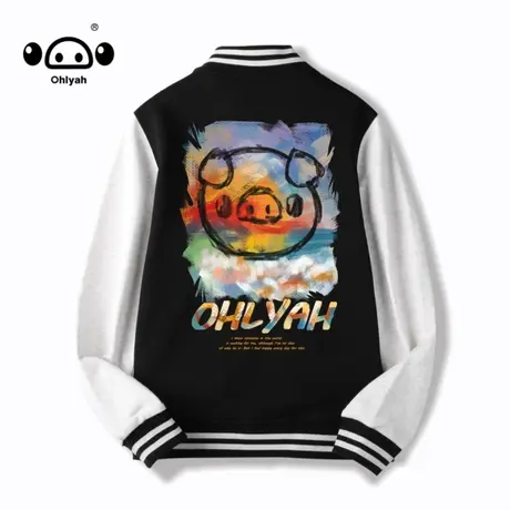 棒球服油画外套女ins秋季潮流宽松2023潮牌帅气女装团建定制logo商品大图