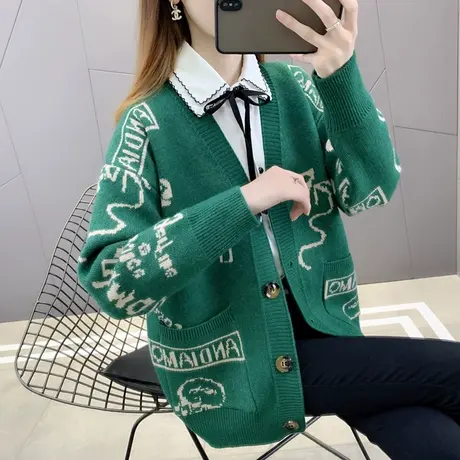 毛衣开衫外套女2023年新款爆款宽松洋气显瘦针织外套早春秋款女装图片