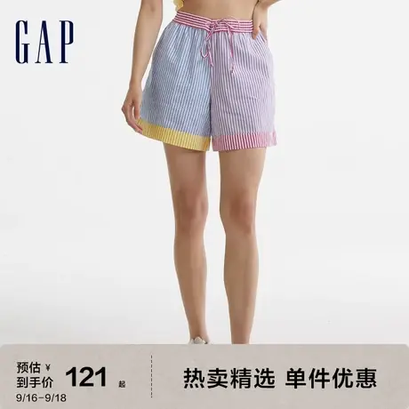 Gap女装夏季2023新款纯棉高腰宽松A字版型短裤616666时尚休闲裤图片