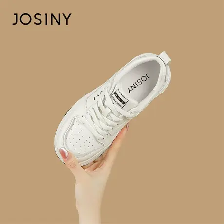 Josiny/卓诗尼厚底小白鞋女2024新款春季女士鞋子百搭休闲板鞋女商品大图